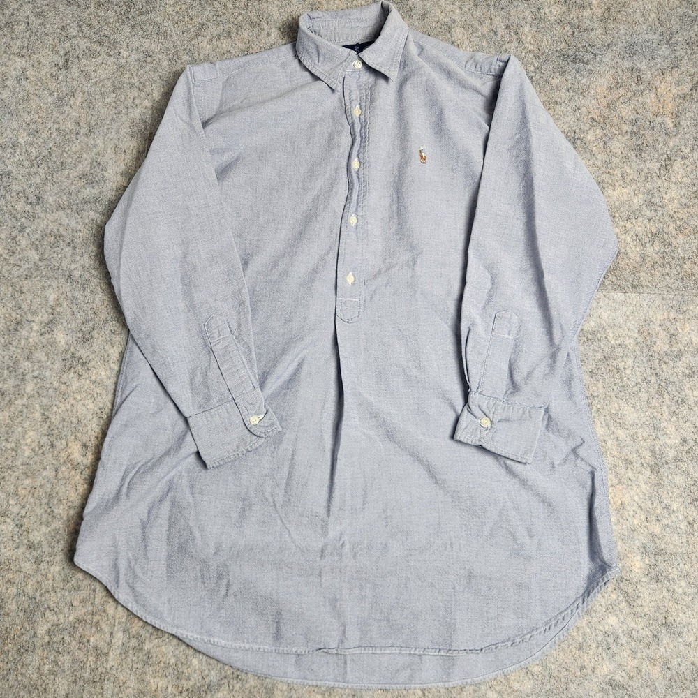 Ralph Lauren VTG 90s Dress Shirt Men L Blue Long Sleeve Button Up Formal Preppy‎